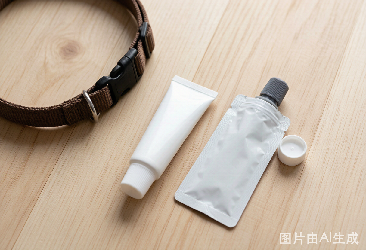 A flat lay of flea and tick prevention products