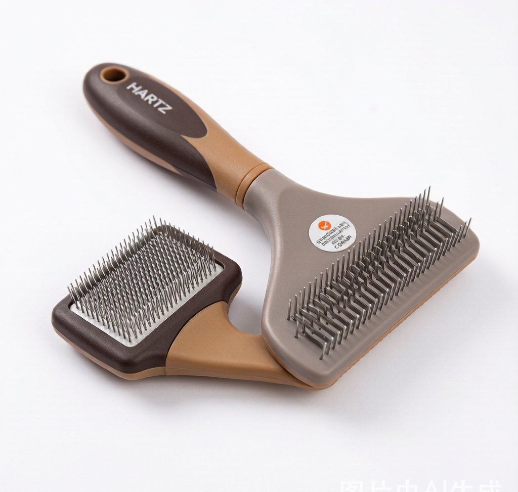 Hartz Groomer's Best Comb — dual-sided metal comb with rubber grip