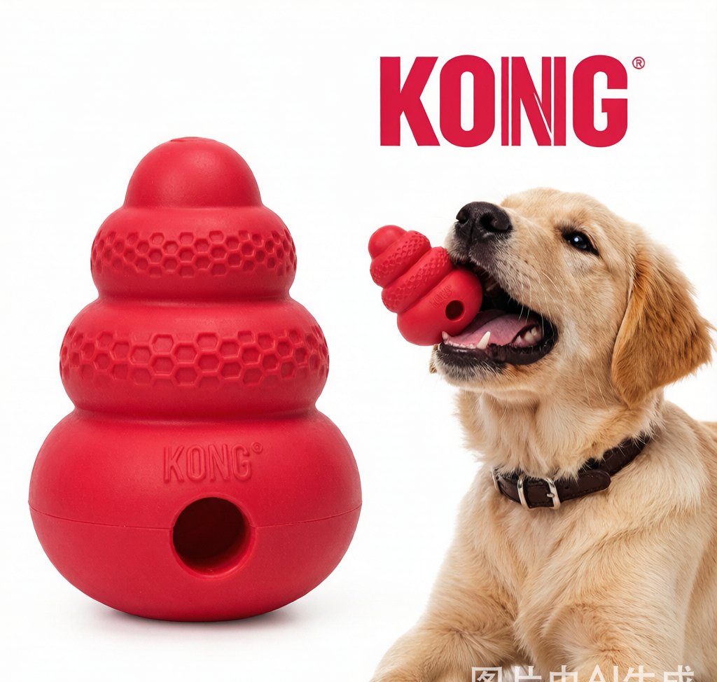 KONG Classic Dog Toy — durable red rubber chew toy for dogs