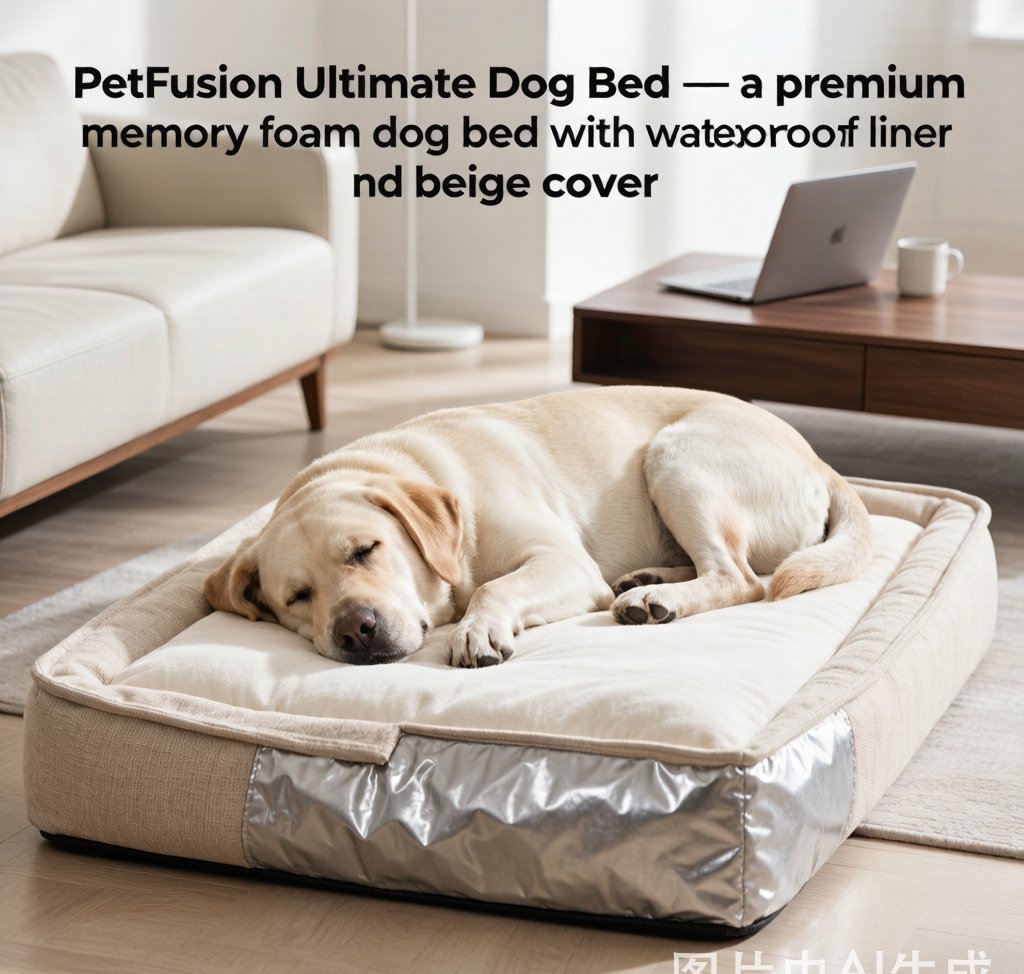 PetFusion Ultimate Dog Bed — premium memory foam orthopedic dog bed with waterproof liner